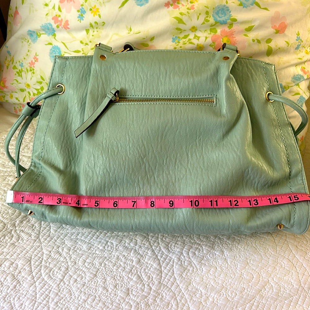 Jessica Simpson aqua teal double strap handbag with gold tone hardware. - Picture 13 of 14